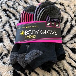 Body glove ladies black socks 6pk